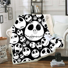 Load image into Gallery viewer, The Nightmare Before Christmas Jack Skull Sherpa Blanket  Plush Velvet Warm Sheet Cartoon Office Nap Blanket  JACK-0025