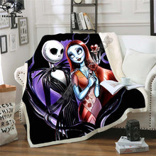 Load image into Gallery viewer, The Nightmare Before Christmas Jack Skull Sherpa Blanket  Plush Velvet Warm Sheet Cartoon Office Nap Blanket  JACK-0025
