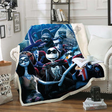 Load image into Gallery viewer, The Nightmare Before Christmas Jack Skull Sherpa Blanket  Plush Velvet Warm Sheet Cartoon Office Nap Blanket  JACK-0025