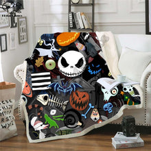 Load image into Gallery viewer, The Nightmare Before Christmas Jack Skull Sherpa Blanket  Plush Velvet Warm Sheet Cartoon Office Nap Blanket  JACK-0025