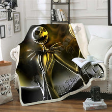 Load image into Gallery viewer, The Nightmare Before Christmas Jack Skull Sherpa Blanket  Plush Velvet Warm Sheet Cartoon Office Nap Blanket  JACK-0025