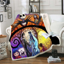 Load image into Gallery viewer, The Nightmare Before Christmas Jack Skull Sherpa Blanket  Plush Velvet Warm Sheet Cartoon Office Nap Blanket  JACK-0025