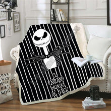 Load image into Gallery viewer, The Nightmare Before Christmas Jack Skull Sherpa Blanket  Plush Velvet Warm Sheet Cartoon Office Nap Blanket  JACK-0025
