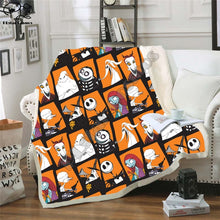 Load image into Gallery viewer, The Nightmare Before Christmas Jack Skull Sherpa Blanket  Plush Velvet Warm Sheet Cartoon Office Nap Blanket  JACK-0025
